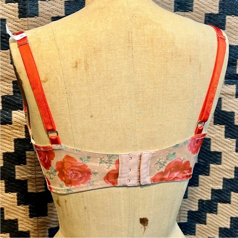 NWT Victoria's Secret Dream Angels Lace Underwire Red Floral Size 42DD